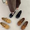 Retro Flat Bottom One-word Buckle with Single Shoes for Women 2025--Autumn Ethnic Style Commuting Shallow Mouth Mary Jane Small Leather Shoes for Wome