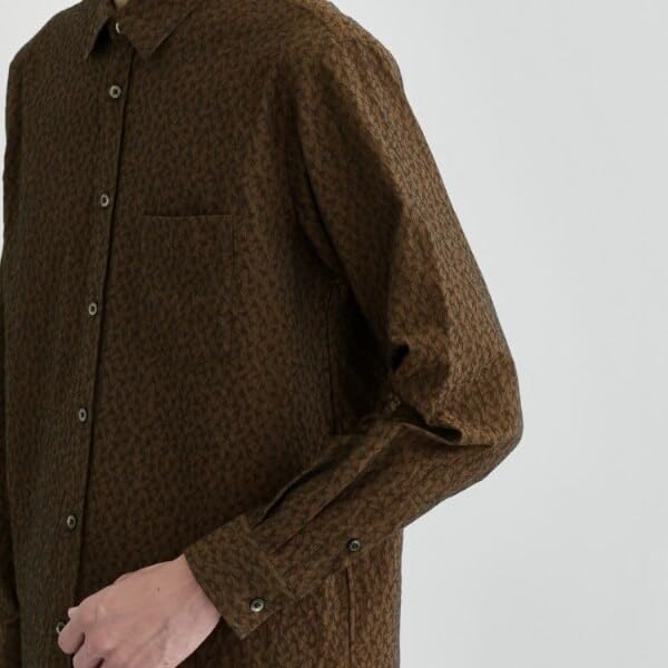 Takeo Kikuchi Повседневная Рубашка, Сделано в Dobby Houndstooth Серый 03 07084005, Япония, Рубашка Banshu-ori, Мужская, (012) (L),