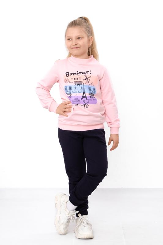 Girls' Tracksuit – Printed Sports Set with «Bonjour» Design, Any season 6063-057-33-3-1 HC