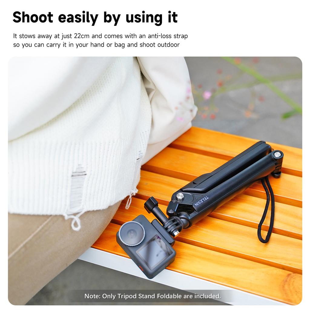 TELESIN TE-TPR-009 Подставка для штатива Складная стойка Вращающаяся на 360 градусов палка для селфи Многофункциональный штатив 3-позиционный