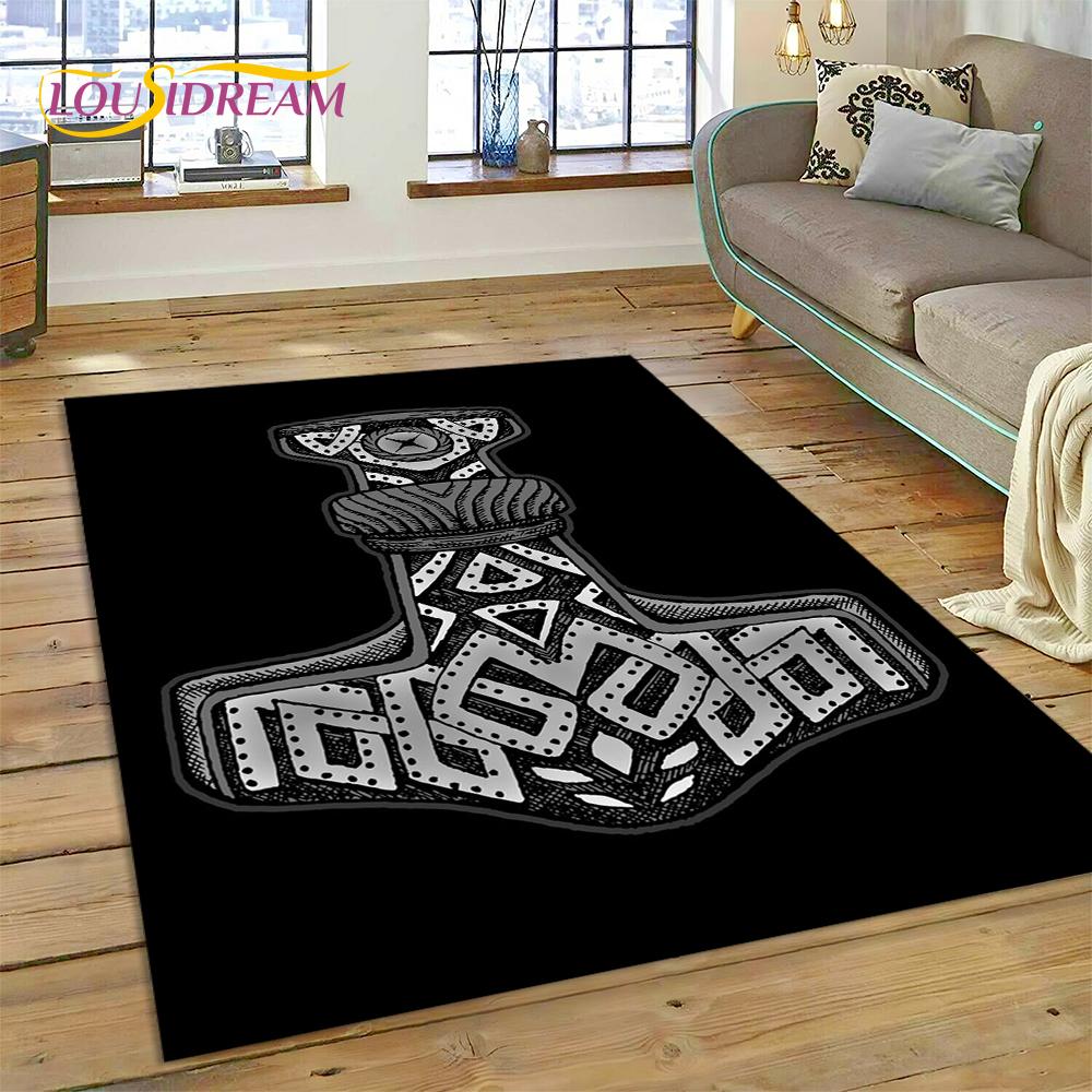 Викинг, скандинавская мифология, Один, Валгалла, символы, ковер для дома, гостиной, спальни, дивана, коврик для двери, декор, детский нескользящий напольный коврик
