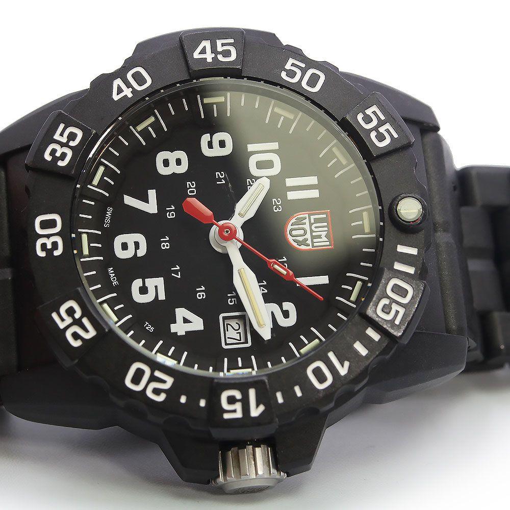 Б/у часы Luminox 3510 Navy Seals Серия 3500 Кварцевые Углерод Нержавеющая сталь Черный Серебристый с коробкой LUMINOX (Использовал)