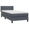 Box Spring Bed with Mattress Dark Gray 80x210 cm Velvet
