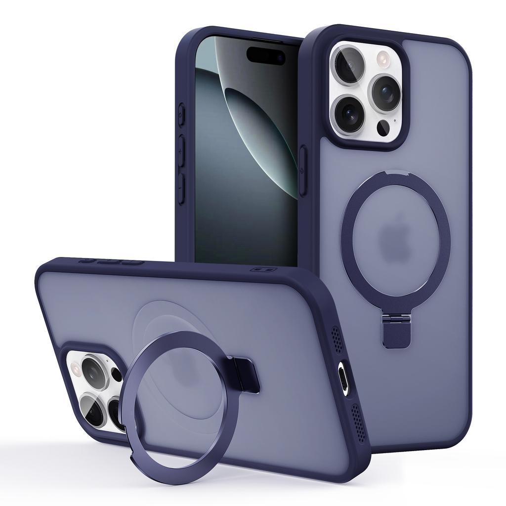 Применимый iPhone Магнитный металлический кронштейн Чехол для мобильного телефона Apple 16 матовая поверхность с ощущением кожи противоударная защитная крышка