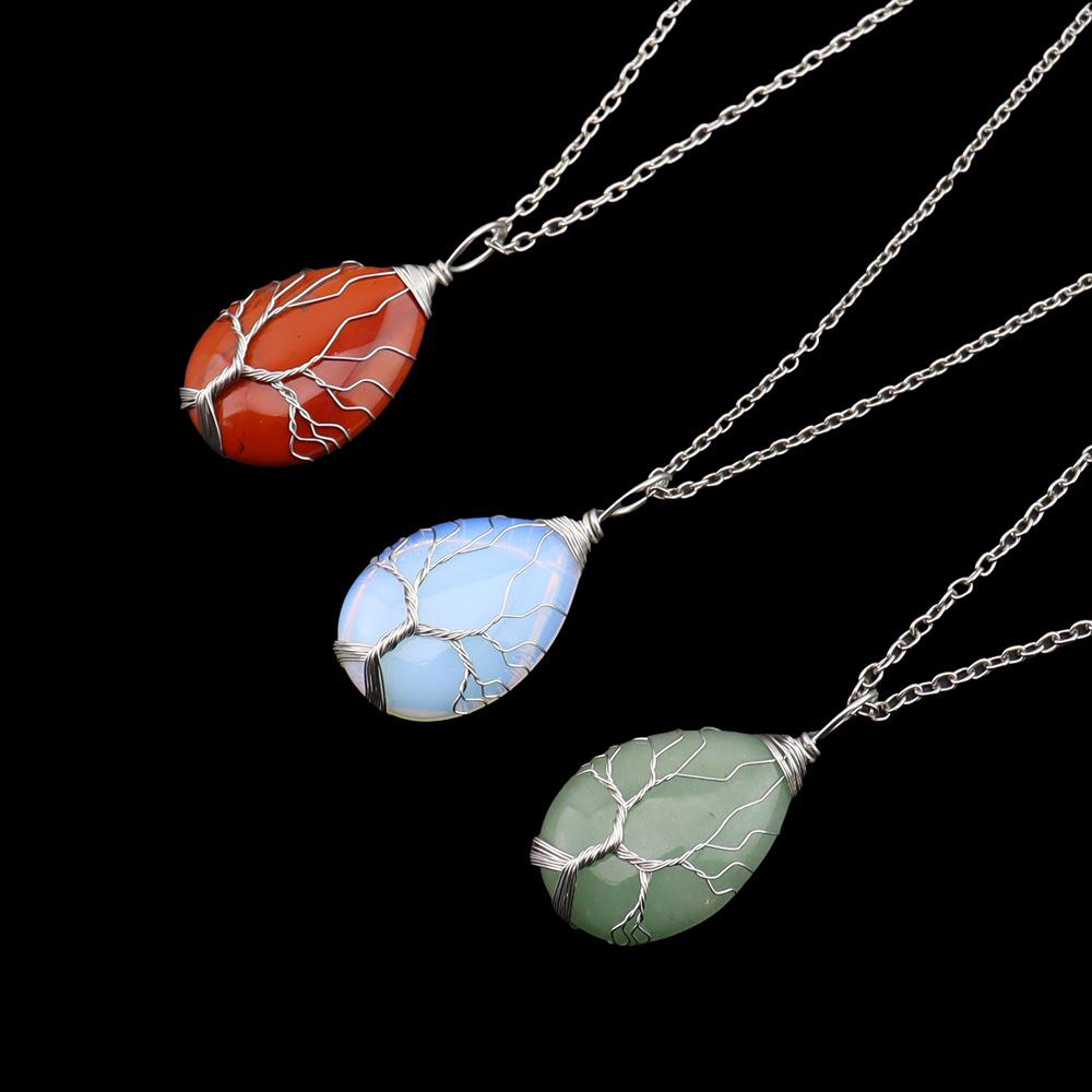 Натуральный агатовый кристаллический кулон-ожерелье Дерево Жизни