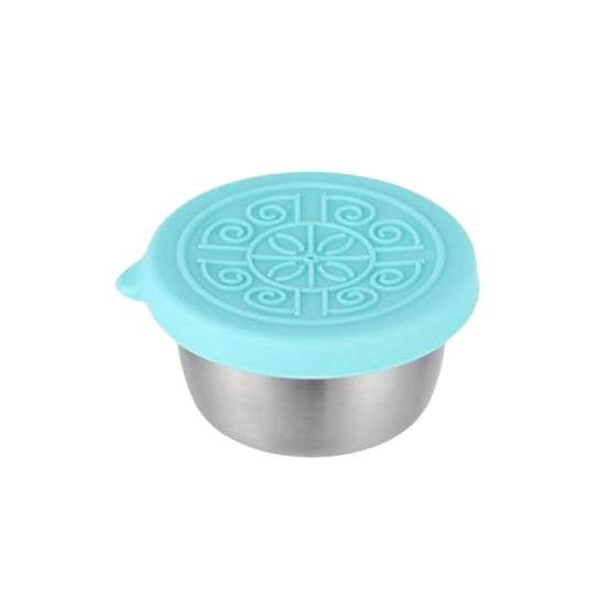 40 мл чашка для соуса из нержавеющей стали, герметичная силиконовая крышка, многоразовый контейнер для ланча, держатель для приправ, не содержащий BPA