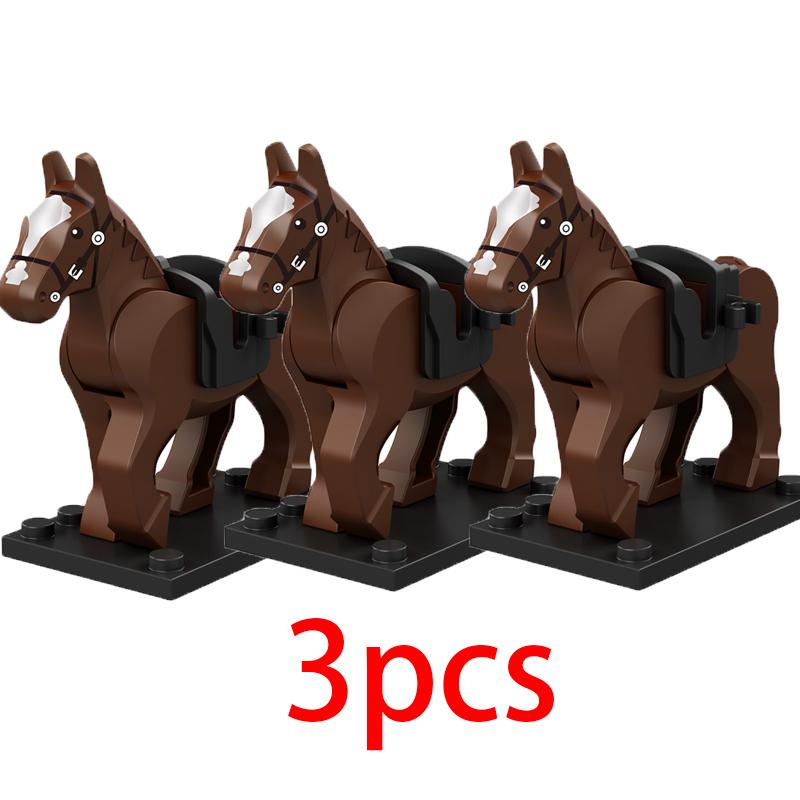 Средневековый Военный Замок Рыцарь Строительные Блоки Езда на Лошади Волк Медведь Слон Животное Жилет Оружие Флаг Седло Игрушка Кирпич Подарок A06