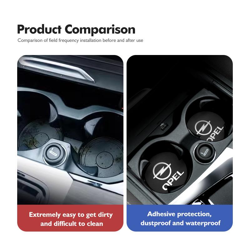 2pcs Car Water Cup Coaster Colorful Non Slip Pad Accessories For Opel Meriva Mokka Grandland Vectra Zafira Vivaro Antara