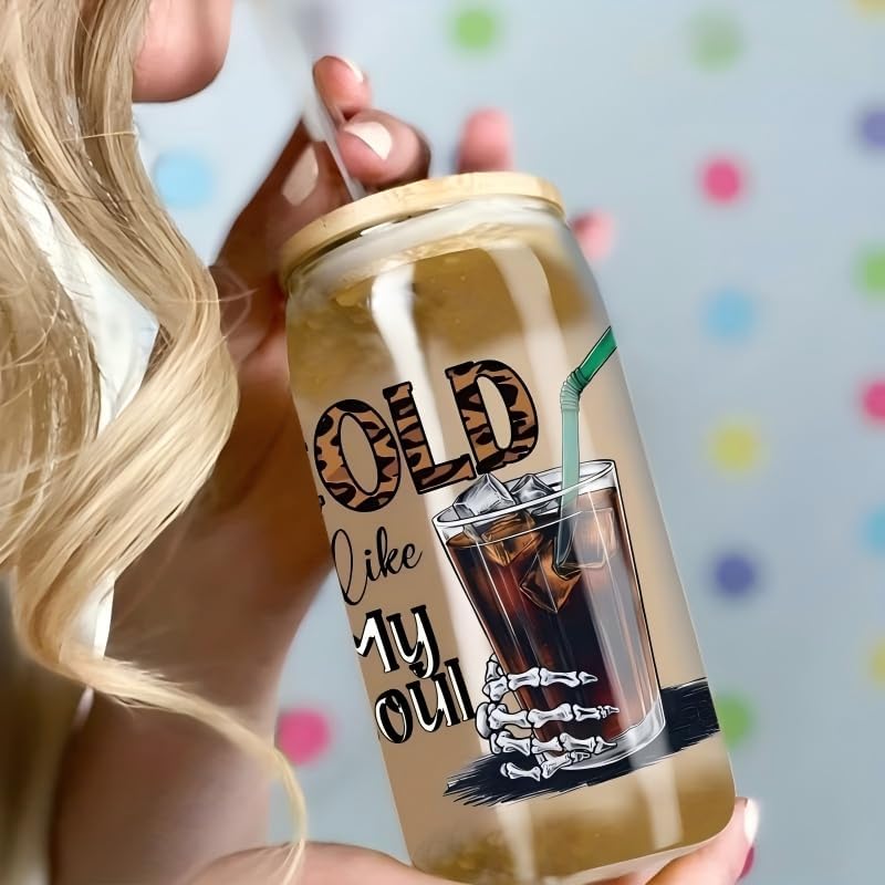 12Pcs Leopard Print Coffee UV DTF Cup Wraps, Waterproof Permanent Scratch-Resistant Transfer Stickers, Leopard Coffee Lover Decals for 16oz Glass Cups