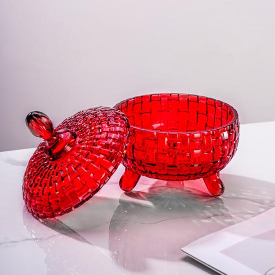 Большая стеклянная конфетница с крышкой, расписанная вручную, красочная банка для конфет, декоративная шкатулка для драгоценностей, контейнер для печенья для свадебного буфета, для печенья, орехов, шоколада