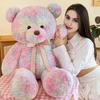 Bear Doll Dreamy Gradient Color Giant Size Girl Plush Toy with Bowknot Decor Valentine Day Home Decor