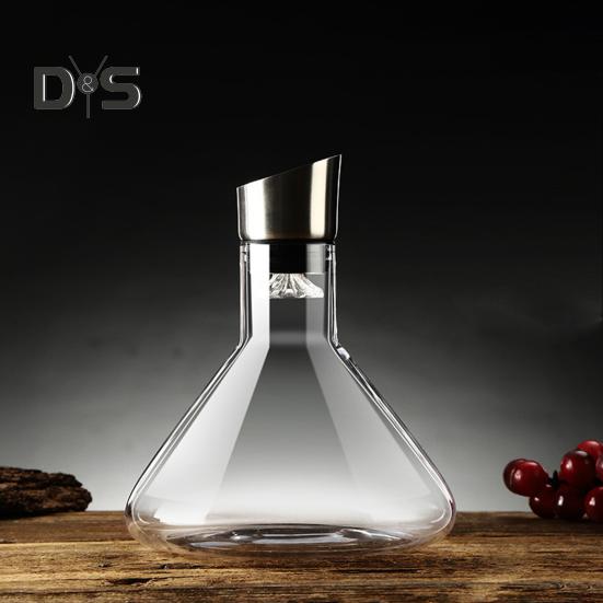 Стеклянный графин для вина с аэратором, фильтрация из нержавеющей стали, 12 каналов аэрации, емкость 1600 мл, графин для красного вина ручной работы для винных бутылок