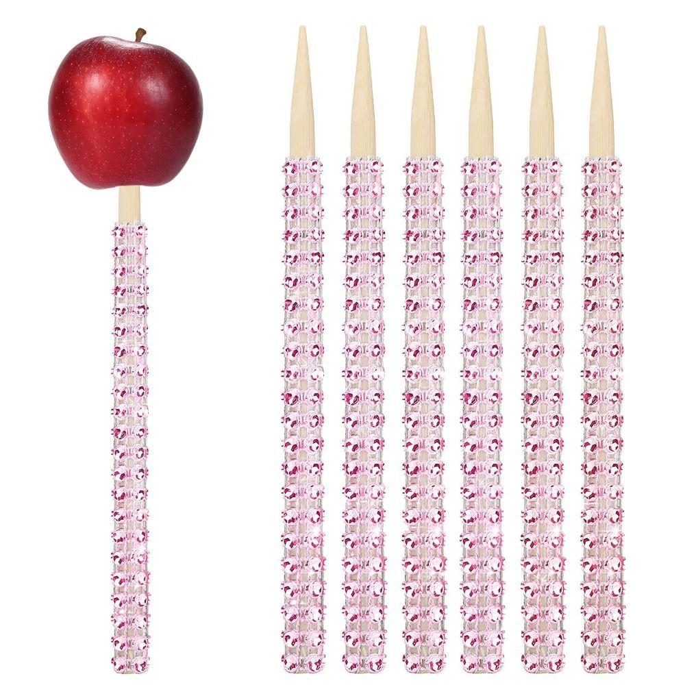 Rhinestone Crystal Fruit Skewer Sticks Bamboo Cake Chocolate Caramel Sticks Apple Sticks Christmas