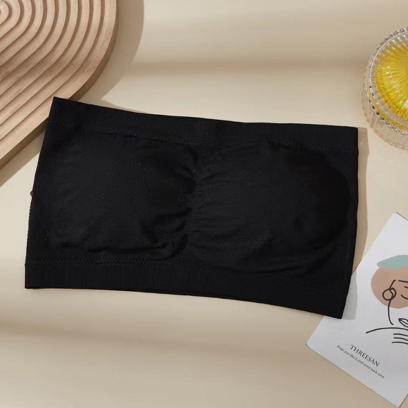 One Piece Summer Sexy Tube Tops Women Strapless Push Up Bra Lingerie Ice Silk Thin Seamless Word Sling Black White Bralette Top