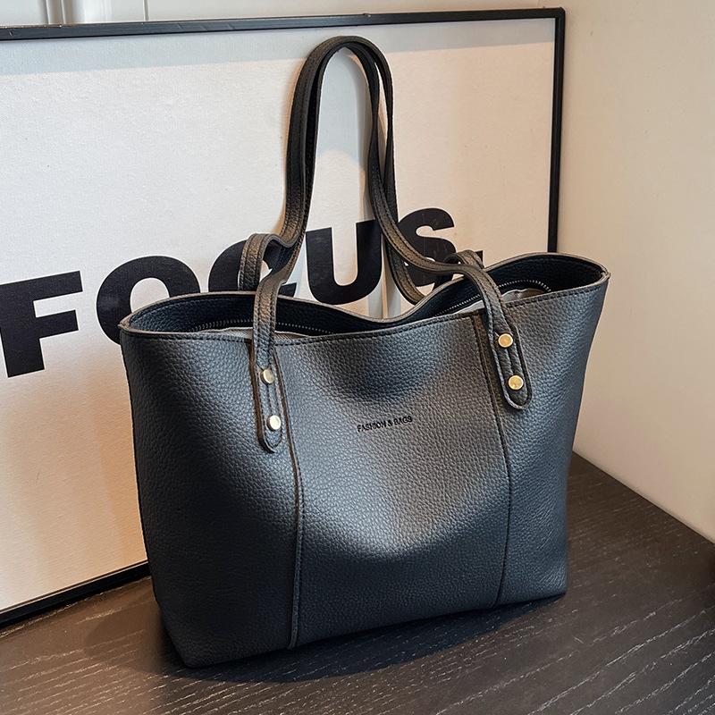 Большая вместительная сумка женская осенне-зимняя универсальная 2024 новая повседневная простая сумка через плечо Texture Class Commuter Tote