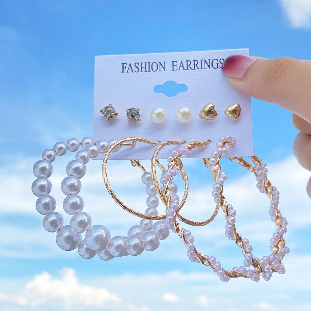 iF ME Модный комплект жемчужных серег, женские роскошные серьги-гвоздики с бабочкой и сердцем, золотые серьги-гвоздики из смолы, серьги-кольца, ювелирные аксессуары