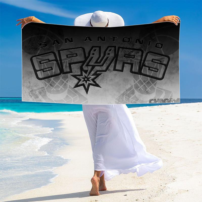 SA Spurs Print Beach Towel, Large Soft Quick Dry Towel for Beach Camping Swimming