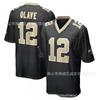 Mens New Orleans Saints 12 Chris Olave Football Jersey Black S-XXXL