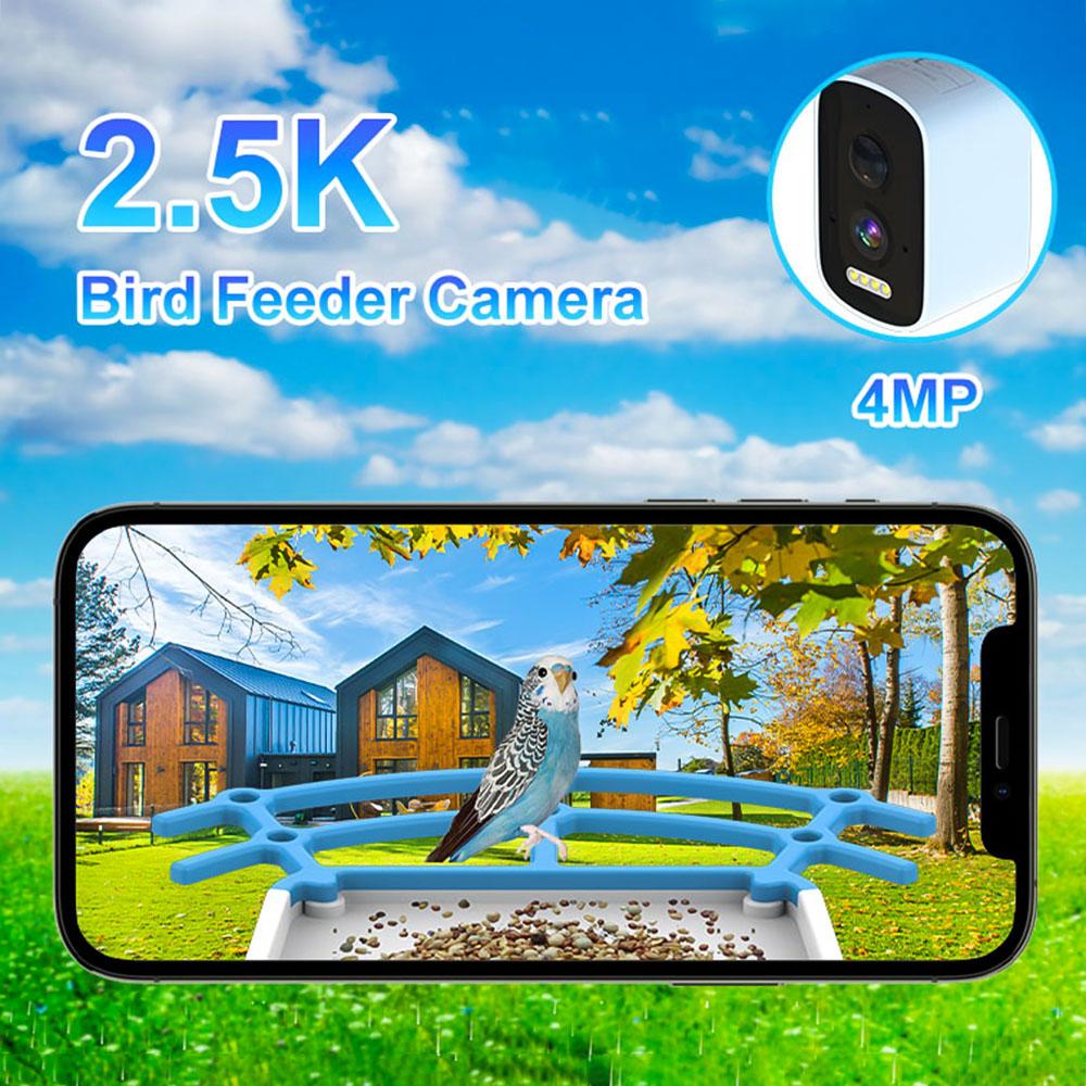 Smart Bird Feeder with Camera 2L Capacity Bird Feeder for Outdoors with Solar Panel Built-in