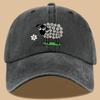 Cute Floral Grassland Sheep Print Truck Driver Hat and Retro Washed Baseball Cap Vacation Beach Sun Hat