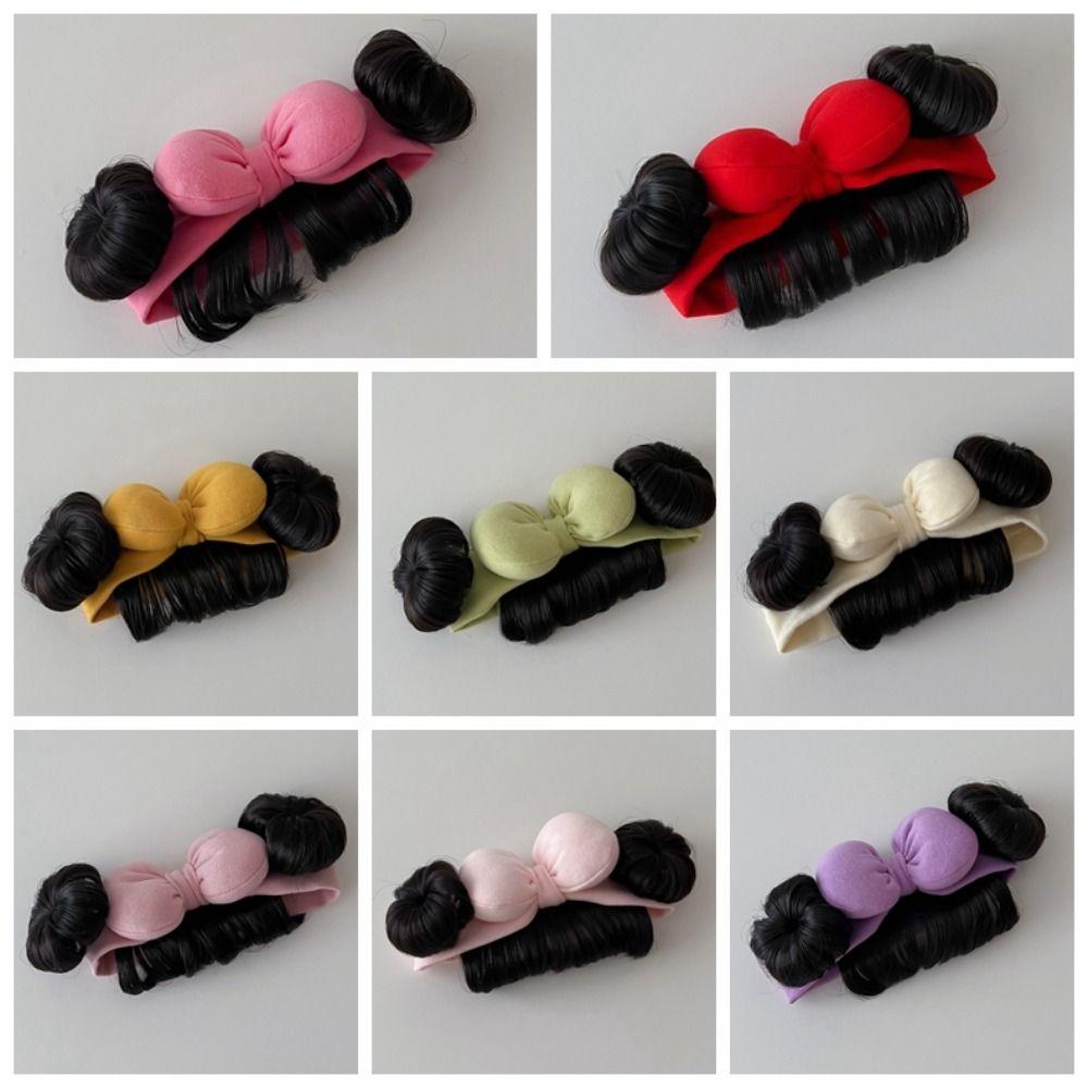 Милые детские резинки для волос парик хлопковые челки шиньоны повязка на голову детский накладной волос реквизит для фотосъемки