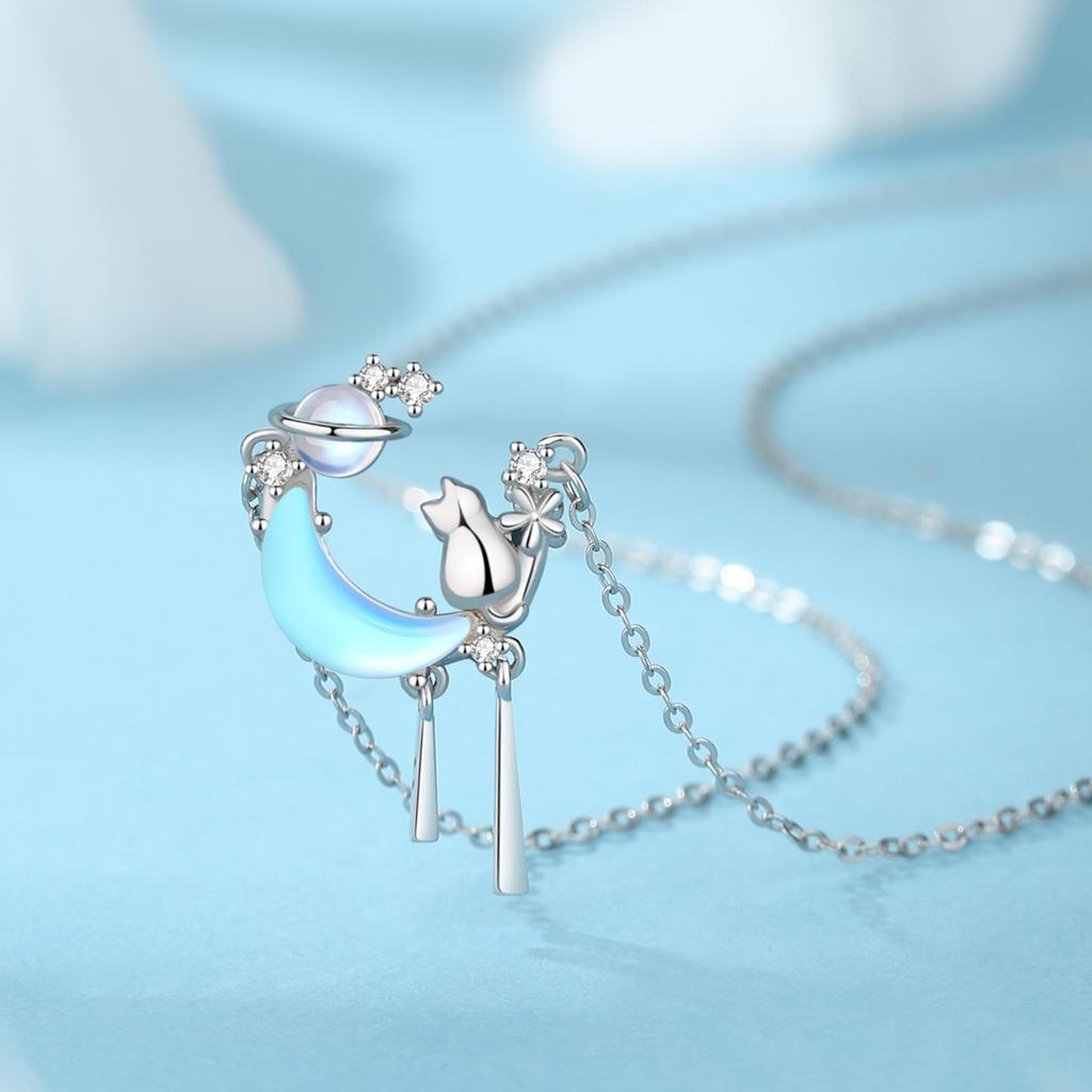 Cat Natural Power кубический цирконий платиновый цвет 925 гипоаллергенный для ювелирных изделий "Silver Thunder" женское ожерелье, мотив, камень, камень,