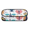 Pen Case Smooth Zipper Large Capacity 300D Polyester with Mesh Pocket Removable Divider and Pen Slots for School and Study