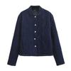 Женская джинсовая хлопковая куртка с потертостями, воротником-стойкой, однобортная, с длинным рукавом, верхняя одежда, уличный стиль