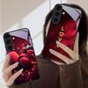 Великолепная Пламенная Роза Для Samsung Galaxy S26 Ultra S25 Edge S24 FE S23 Plus S22 S21 S20 S22+ S24+ S25+ Черный Стеклянный Чехол Для Телефона