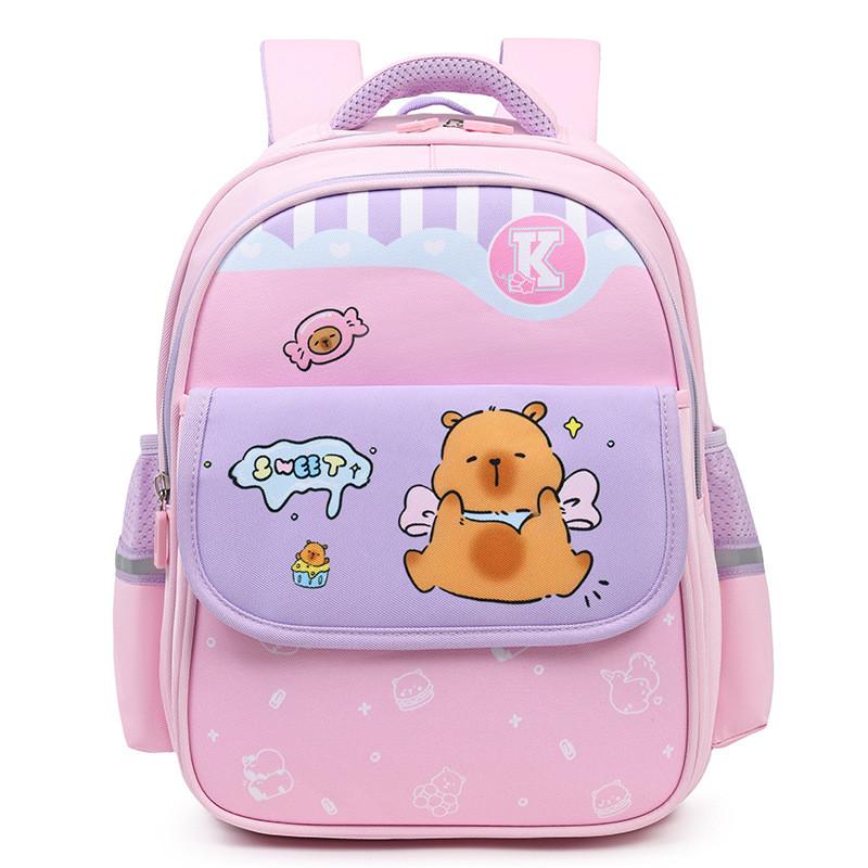Kids Capybara Cartoon Lightweight Kindergarten Backpack For Student School Days