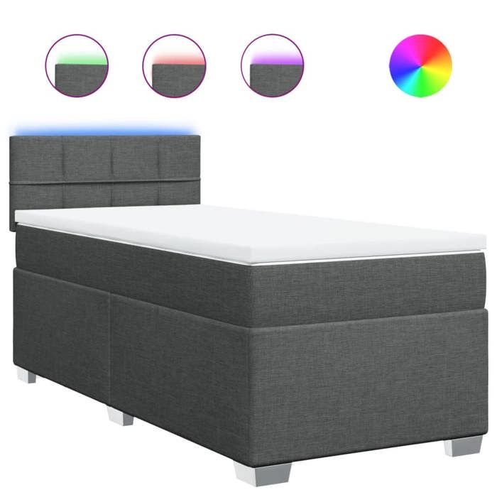 Maison Exclusive - Sommier à lattes de lit avec matelas Gris foncé 100x200cm Tissu