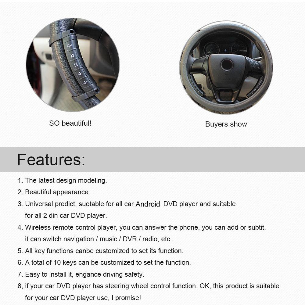 Universal Steering Wheel LED Remote Control Car DVD Remote Controls Fit Car Android Windows Ce System Play