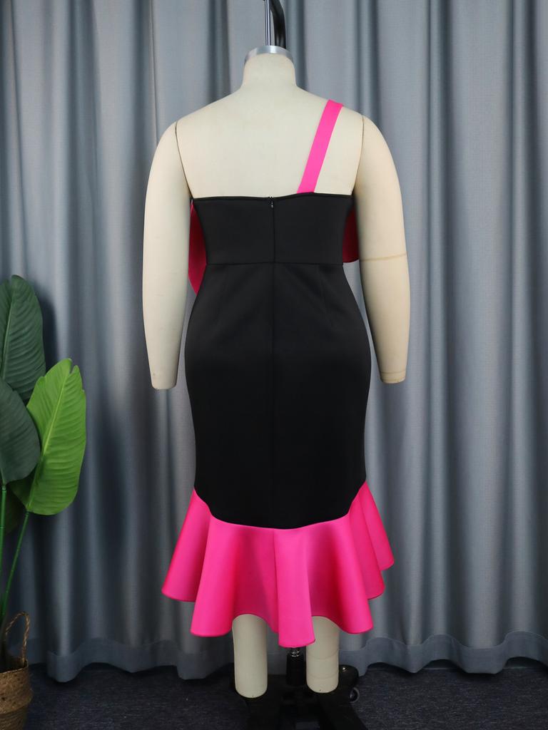 AOMEI Женские платья с аппликациями цвета фуксии, нерегулярные оборки, лоскутные платья с высокой талией и без рукавов, коктейльные платья на день рождения, вечерние мероприятия