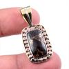 Натуральная черная медная бирюза 925 проба цельное серебро двухцветная подарочная подвеска 1,5" h3Q11