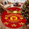 Manchester United F.C Pattern Round Rug, Indoor/Outdoor Mat, for Picnic, Gameroom, Bedroom, Office, Living Room, Home Decor Carpet, Birthday Gift