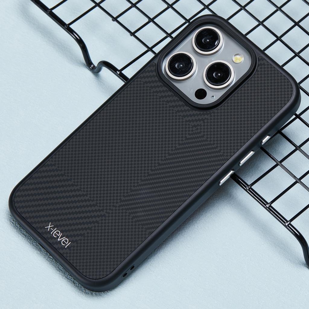 Чехол для iPhone 15 Pro Max Жесткий ПК Устойчивый к царапинам Чехол для телефона Текстура из углеродного нановолокна
