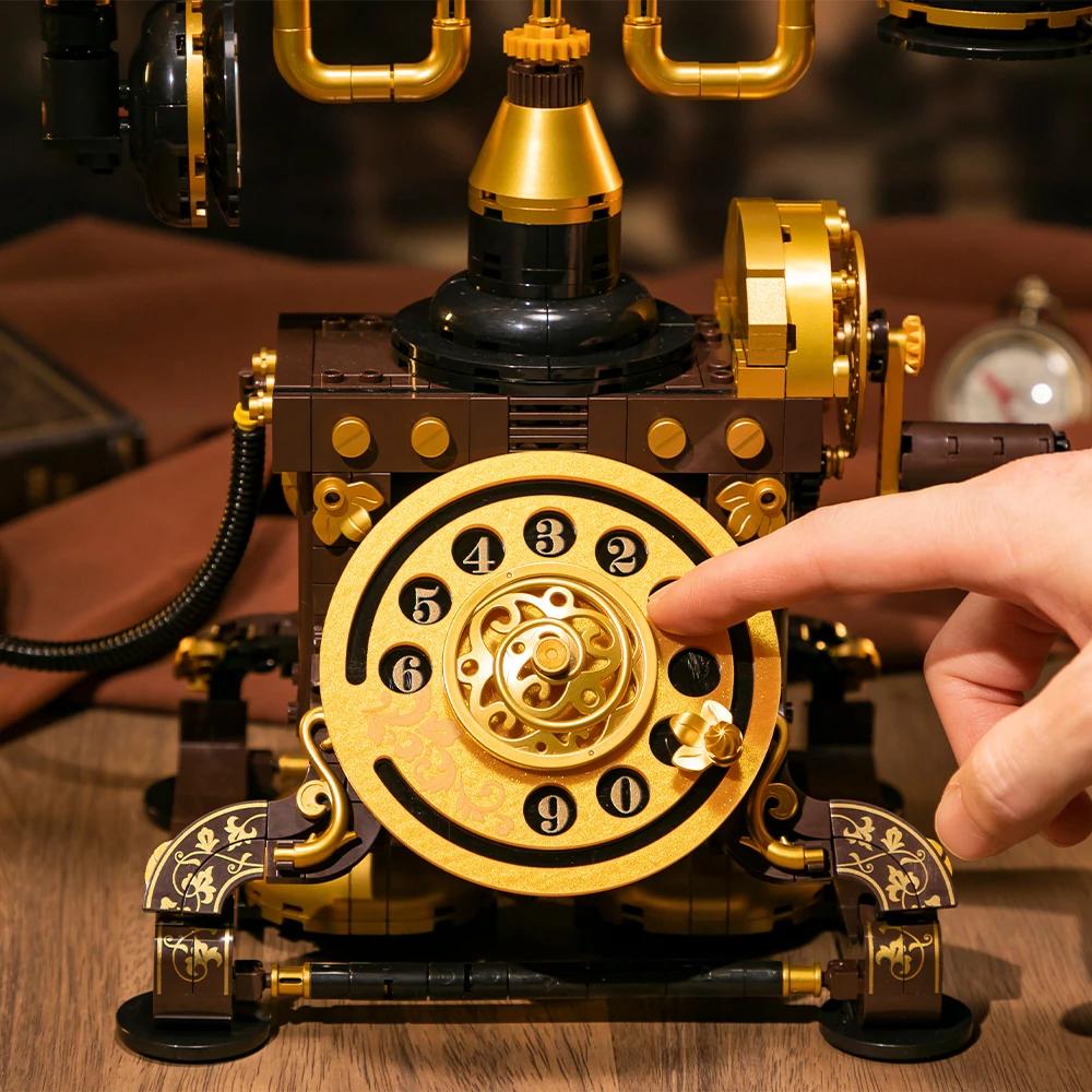 Kids Moc Building Blocks Toys Classic Creative Retro Telephone Desktop Decoration for Kids Adults Presents Birthday