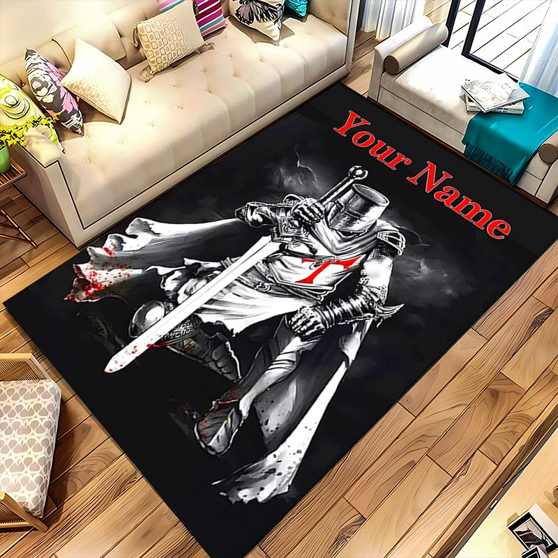 Custom personalization Knights Templar Area Rug - Perfect For Kitchen, Bathroom,Laundry Room Decor Large Size Available,Gift All Seasons