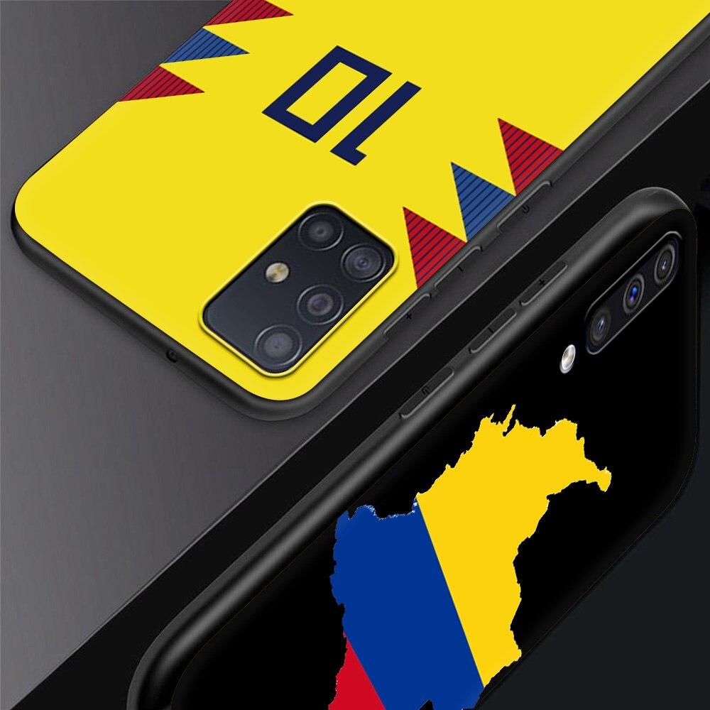 Футбольный флаг Колумбии для Samsung Galaxy A51 A71 A21S A12 A11 A31 A52 A41 A52 A32 5G A72 A01 A02S, мягкий чехол для телефона, черный чехол