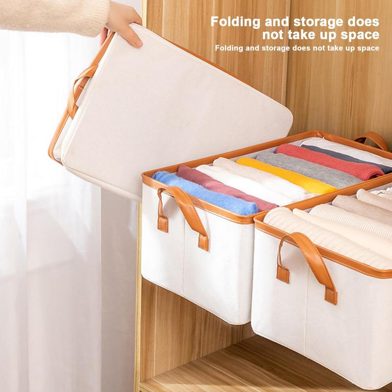 Cubby Storage Organizer High Capacity Clothes Storage Bins Cube Storage Bin Strong Firm Cotton And Linen Fabric Storage Basket