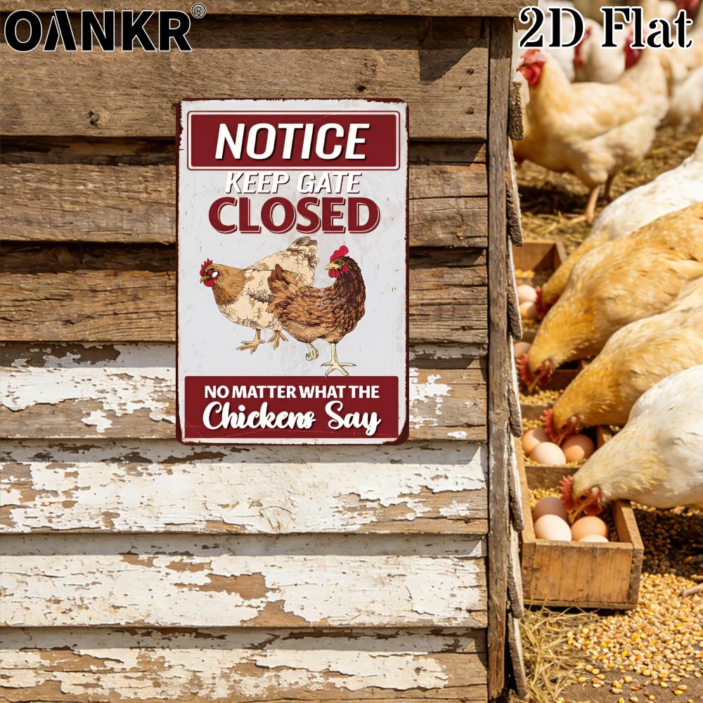 Vintage Metal Tin Sign Ideal Gift x Inch Notice Keep Gate Closed Metal Signs for Farm Garden Home Wall Decor Plaques