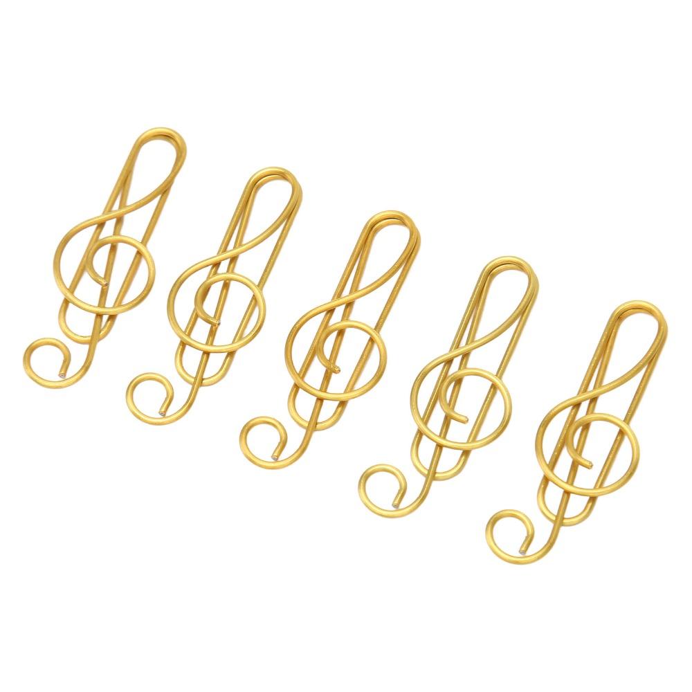 100 Pcs Gold/ Green Fancy Paperclips Music Note Shape Small Paper Clips Cute Paper Clips  Notebook