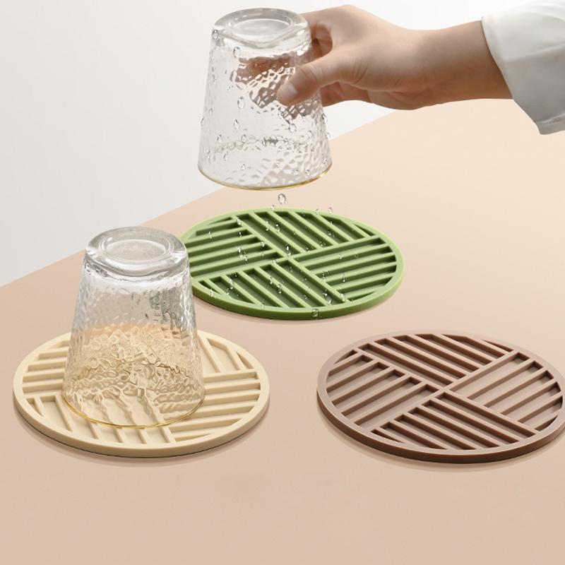 16/22cm Silica Gel Meal Mat Thickening Dining Plates Table Heat Insulation Anti Scalding Tea Cup Mat Restaurant Kitchen Supplies