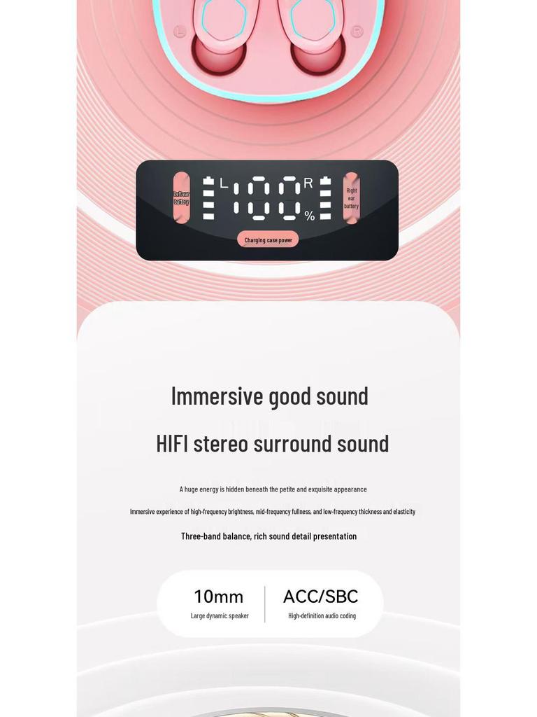 Беспроводные Bluetooth-наушники M13: Мини TWS Внутриканальные, Умный дисплей, Длительное время работы от аккумулятора (Bluetooth 5.2)