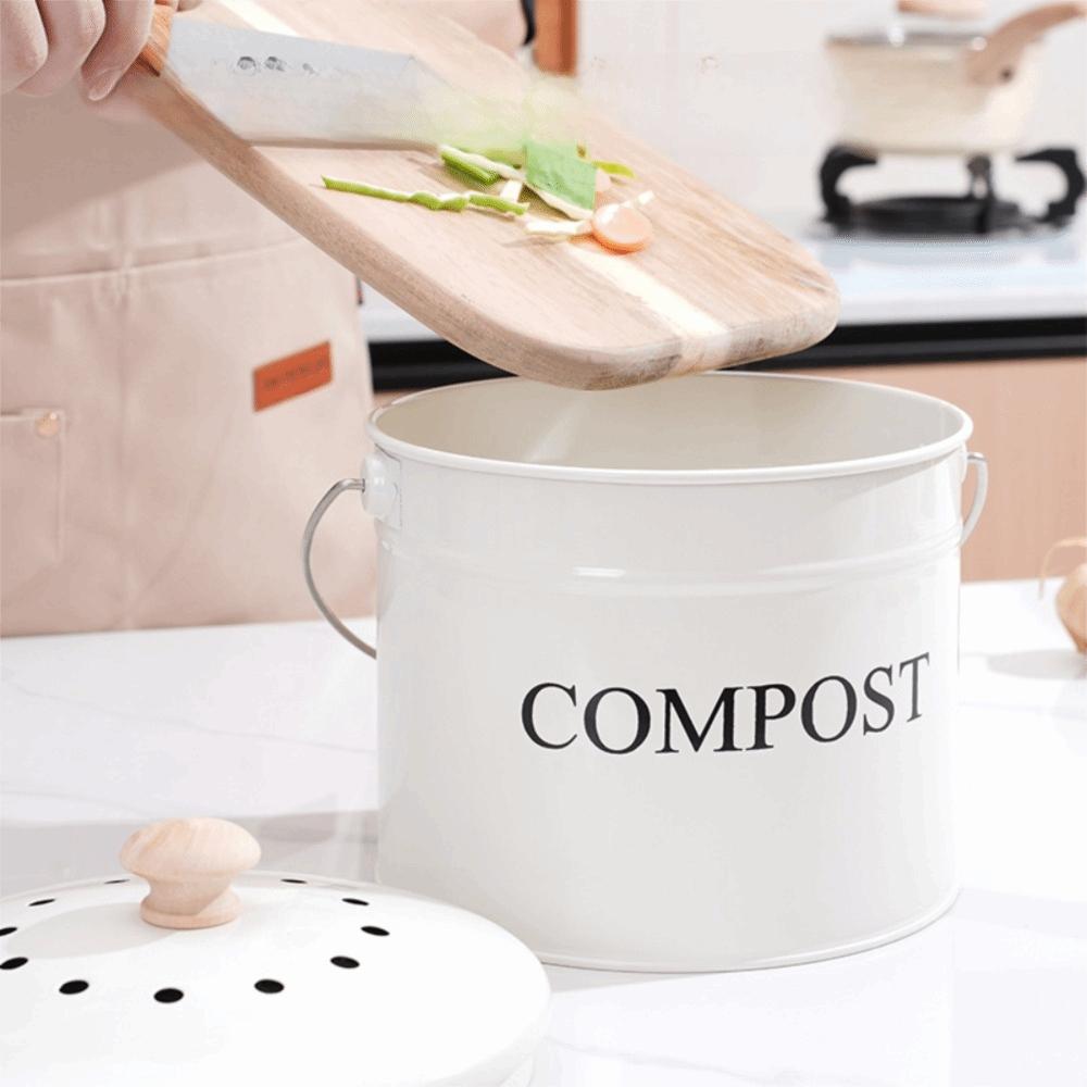 Odorless Kitchen Compost Bucket Large Capacity Kitchen Trash Dustbin Kitchen Counter-top