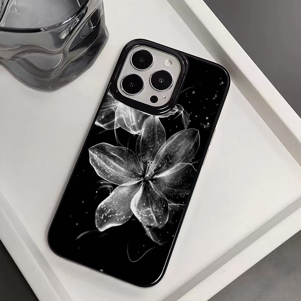 Роскошный чехол для iPhone 16 Pro Max, светящийся цветами, чехол для телефона для iPhone 16 Plus 15 14 13 12 11 17 Air, мягкая черная задняя крышка