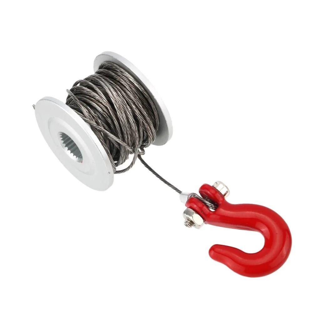 Silver Red Steel Wires Trailer Hook Metal Tow Hook Accessories Simulation Climbing Car