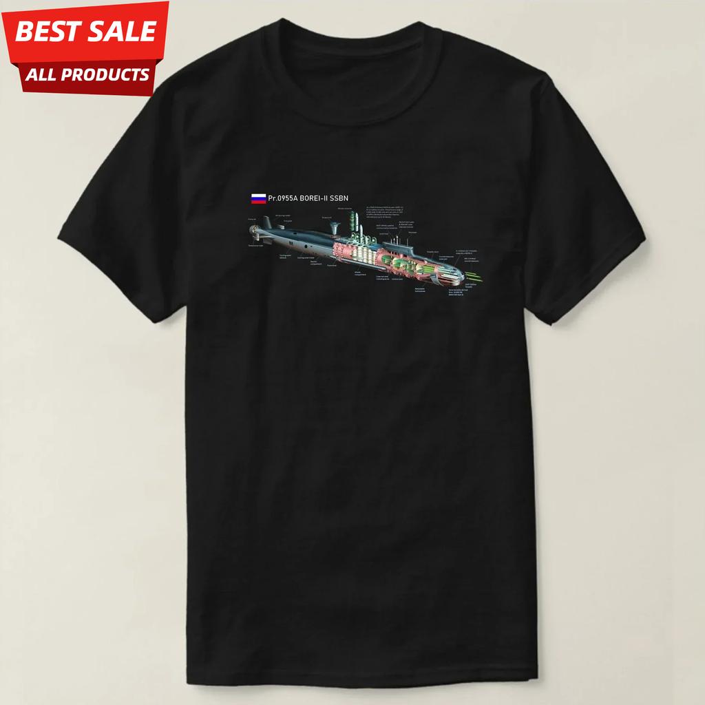 Russian Navy SSBN BoreiII NuclearPowered Submarines TShirt 100 Cotton ONeck Short Sleeve Summer Casual Unisexs Tshirt