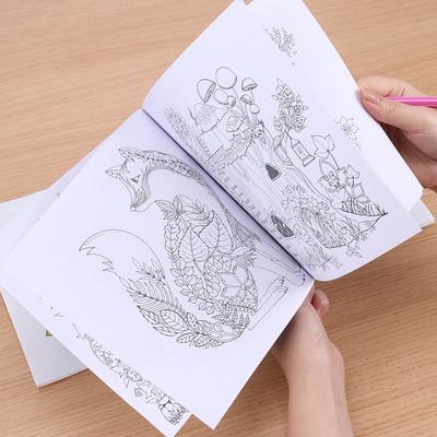 1 шт. школьная офисная книга «Зачарованный лес», 24 страницы, ручная роспись, граффити, книжка-раскраска для снятия стресса, живопись