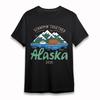 Men's Fashion Oversize T-Shirt Alaska Bear Graphic Tee Black Cotton Short Sleeve